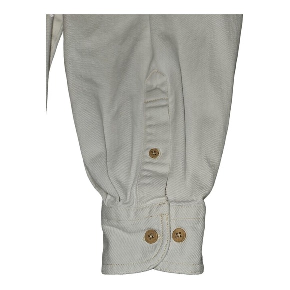 Vintage J.Riggings Hunting Horn Button Down Shirt Medium Men's White Embroidered - Picture 7 of 10